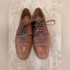 Steve Madden Mens Brown Leather Oxford Dress Shoes Size 10 Bellman 992 Lace Up